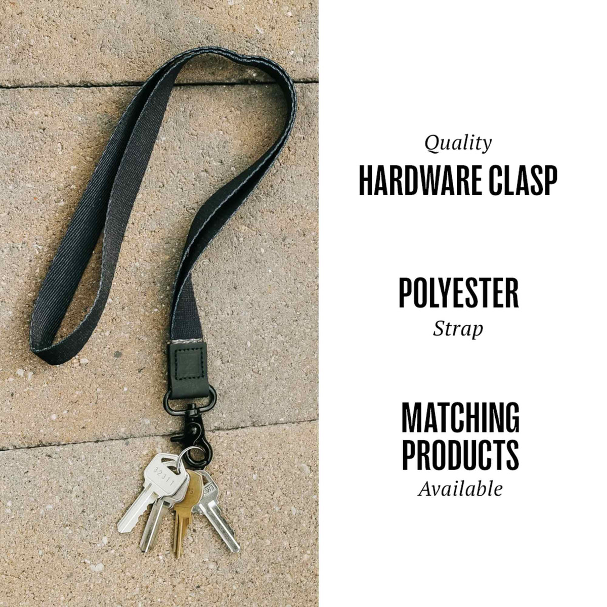 Thread Wallets Neck Lanyard with Leather Loop Transfer - Black - Photo 5