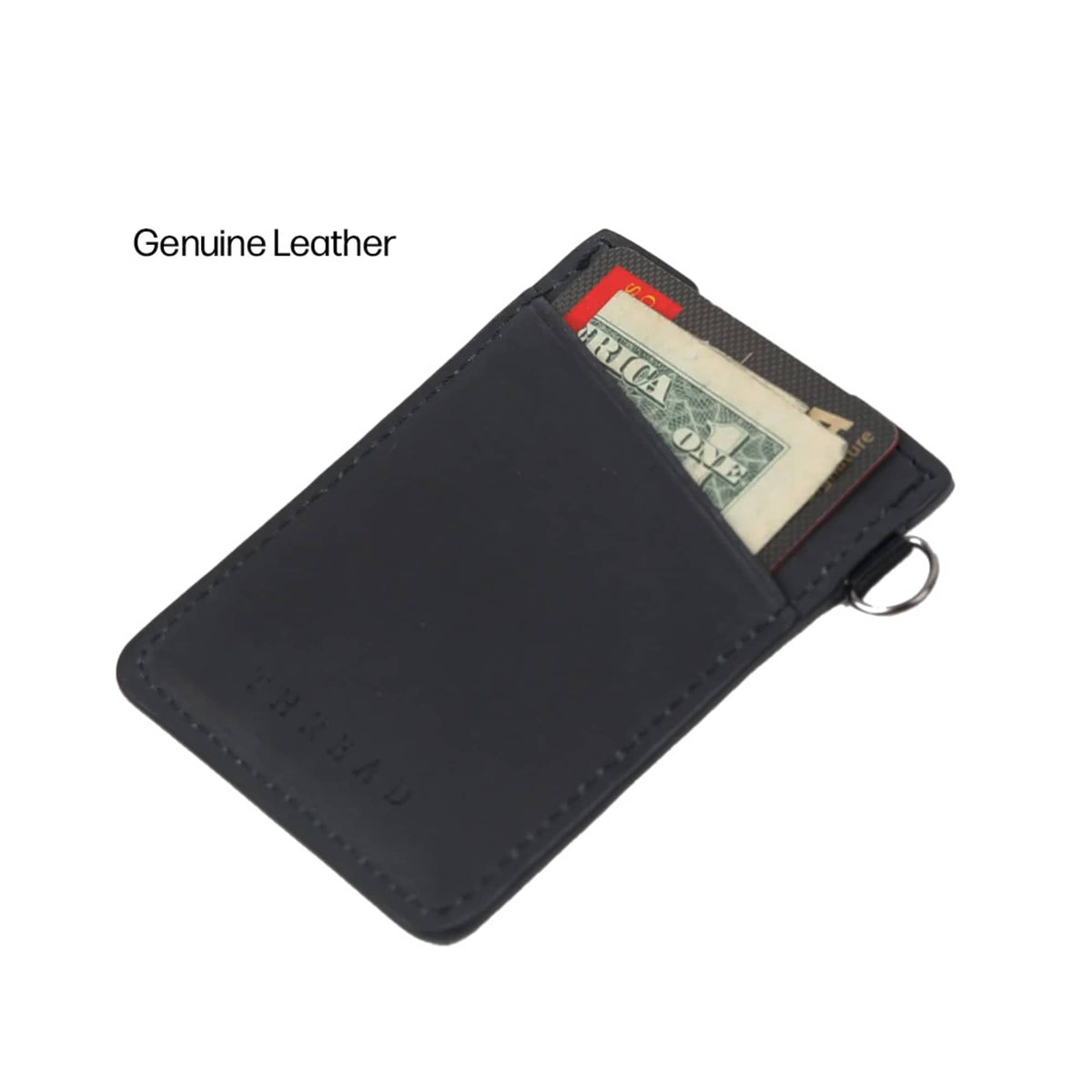 Thread Wallets Vertical Card Wallet in Leather Transfer - Black - Photo 3