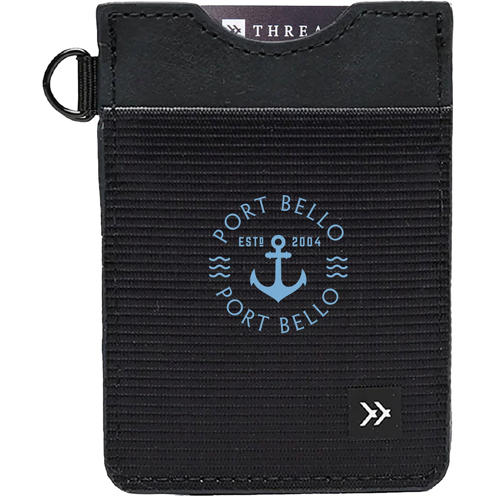 Thread Wallets Vertical Card Wallet in Leather Transfer - Black - Photo