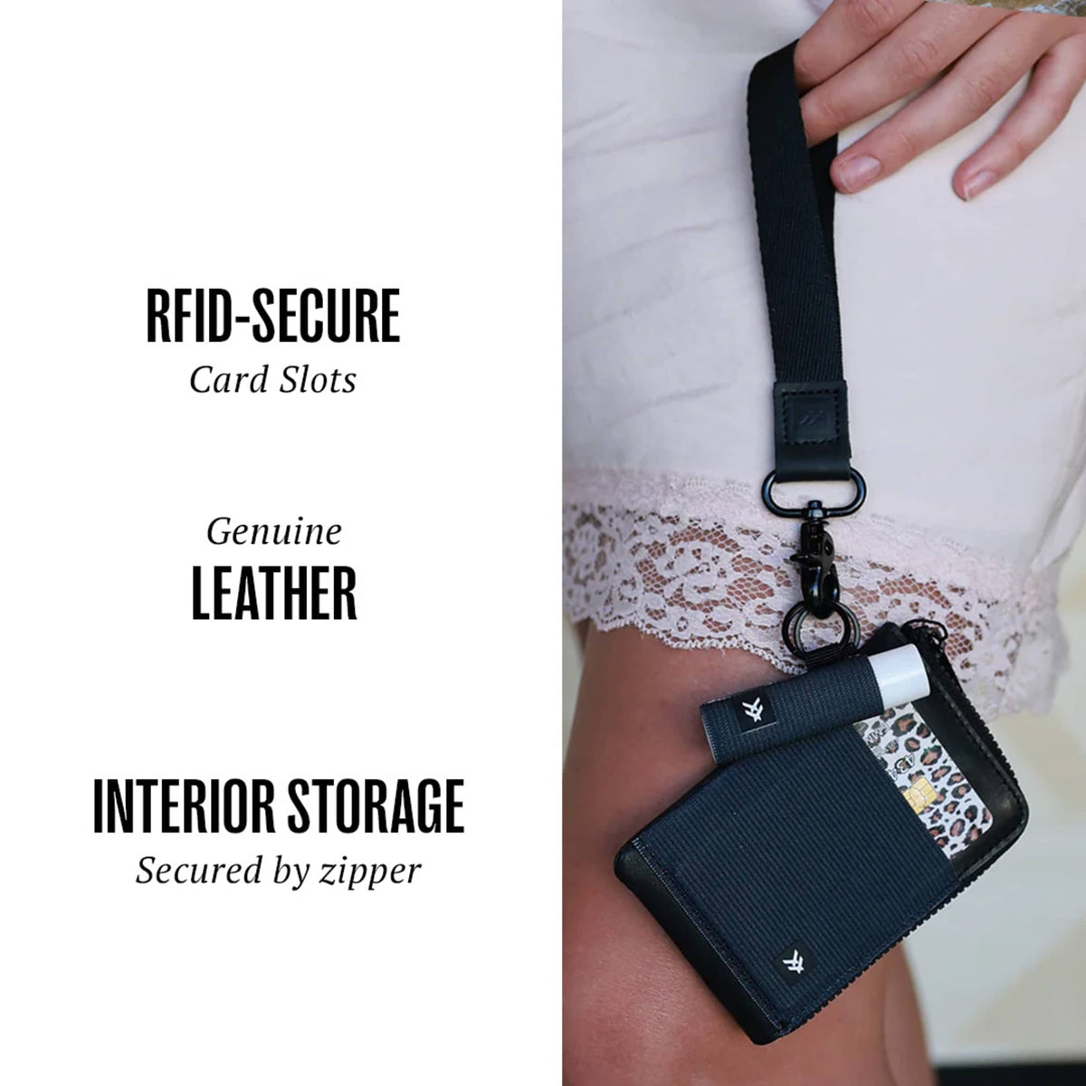 Thread Wallets Zip-Around Leather Wallet Transfer - Black - Photo 6