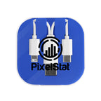 Three-Way Charging Cable with Phone Stand - Blue - Silk Screen