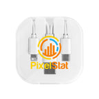 Three-Way Charging Cable with Phone Stand - White - Full Color