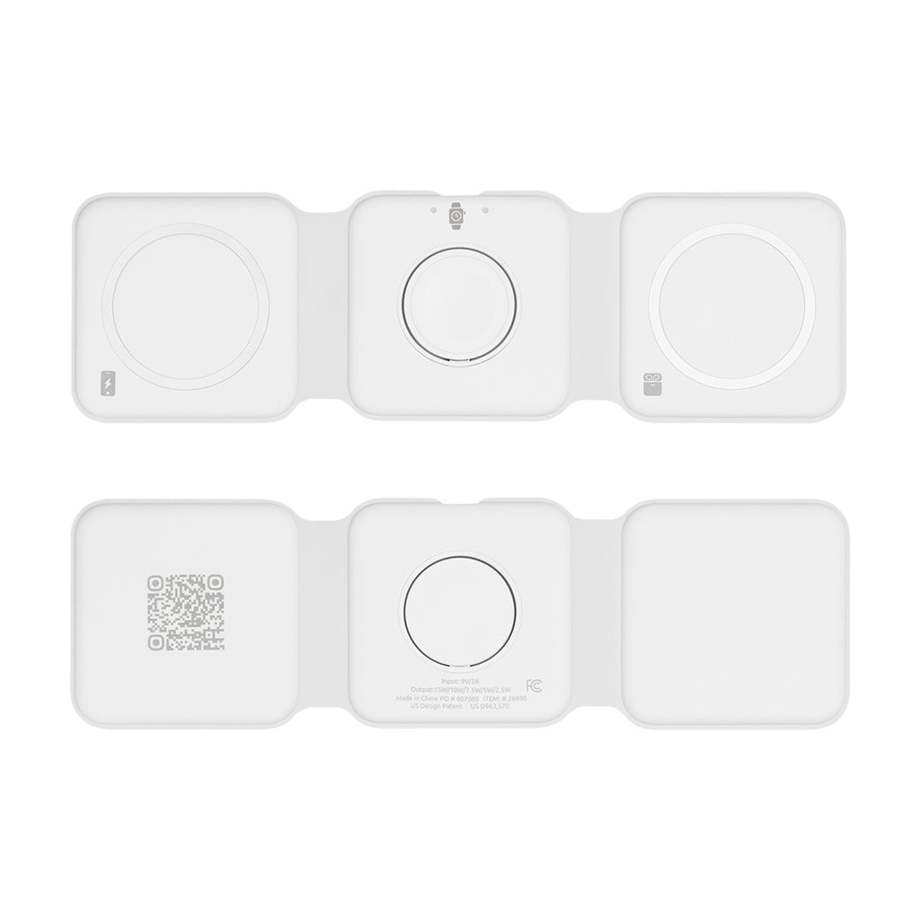 Three-Way Travel Charger - White - Open