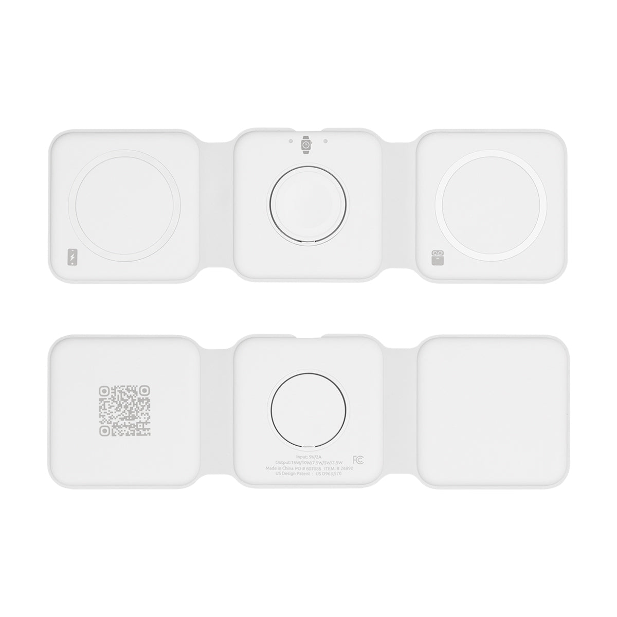 Three-Way Travel Charger - White - Open
