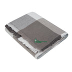 Throw Blanket in Buffalo Check - Gray - Embroidery