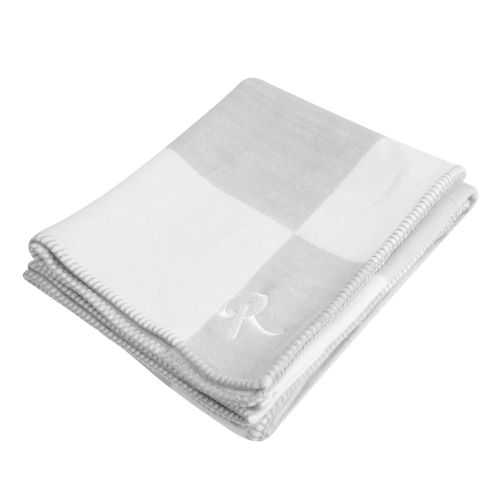 Throw Blanket, Southampton - Gray - Embroidery