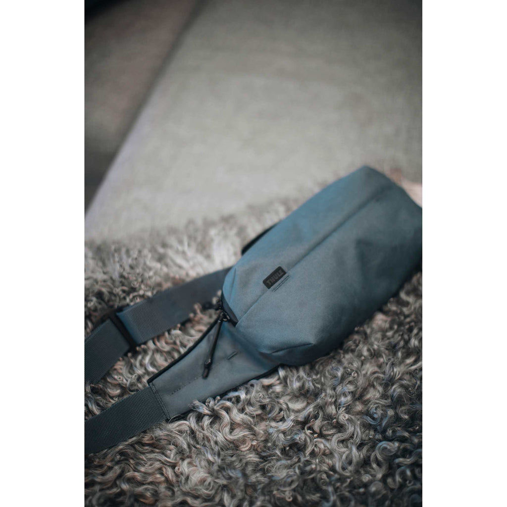 Thule Aion Sling Bag in Recycled Fabric Transfer - Dark Slate - Right Angle Front