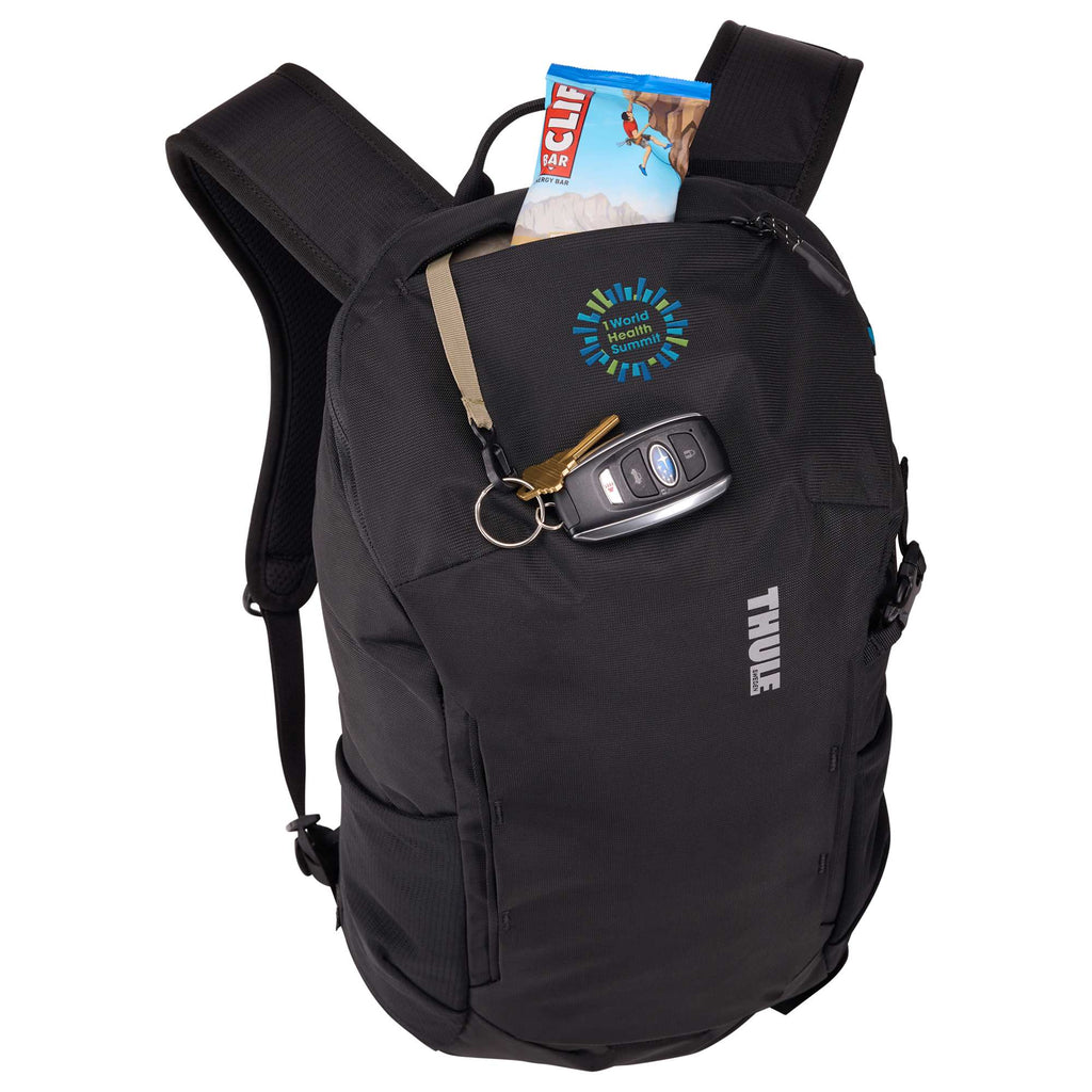 Thule All Trail Recycled Daypack with Rain Cover, 18L Embroidery - Black - Front