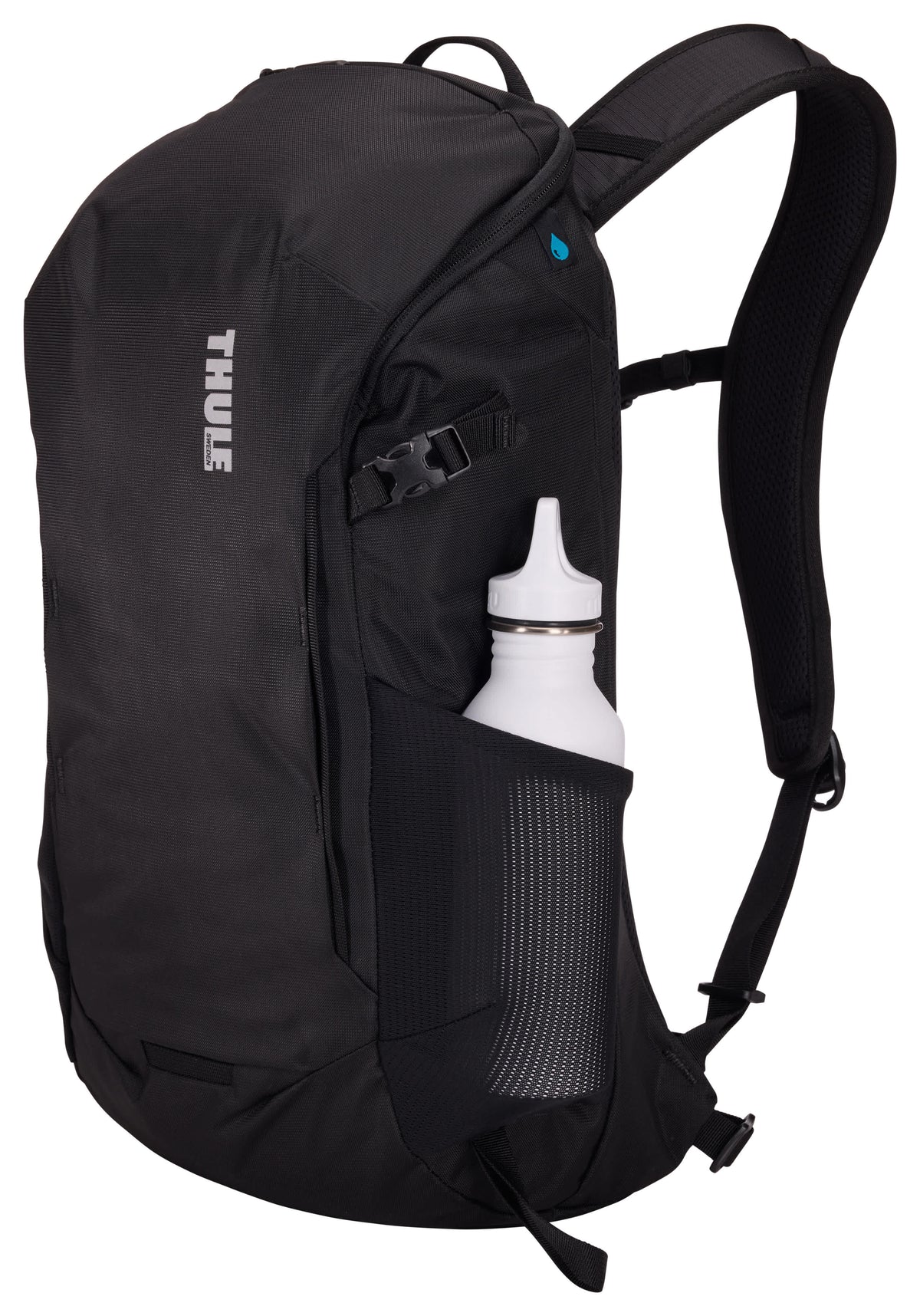 Thule All Trail Recycled Daypack with Rain Cover, 18L Embroidery - Black - Left Angle 2