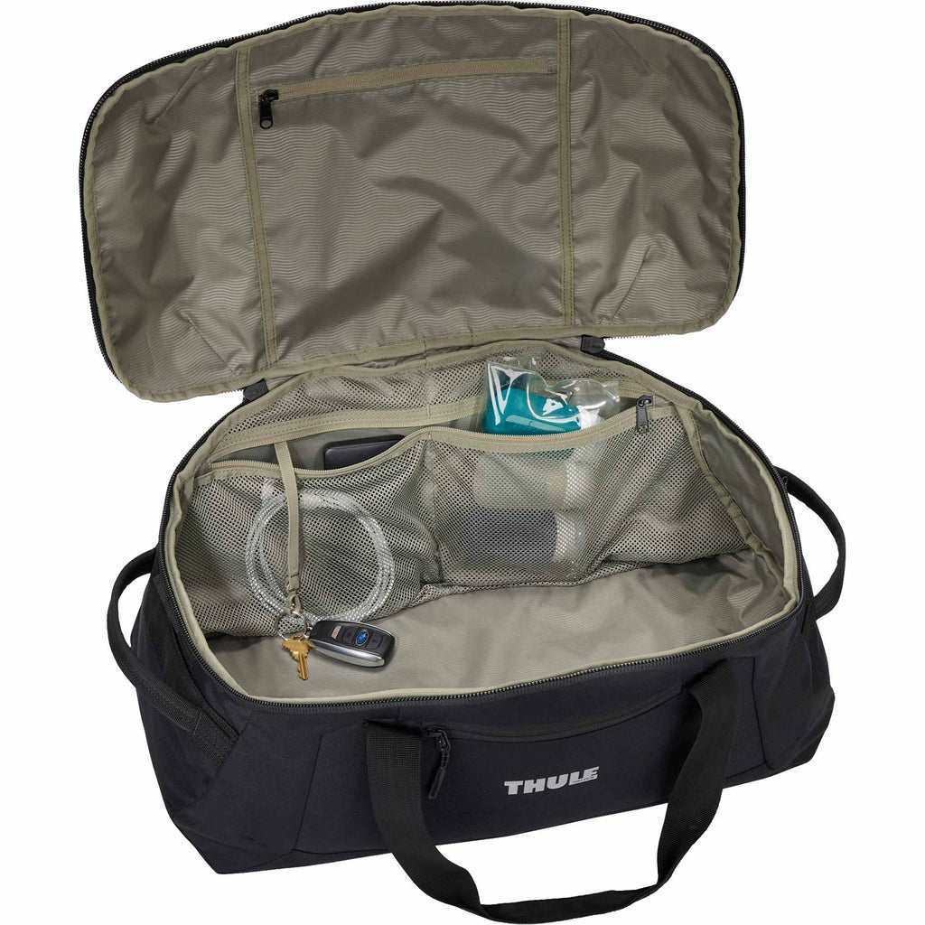 Thule Lumion Duffel Bag in Recycled Polyester, 40L Embroidery - Black - Right Angle 2