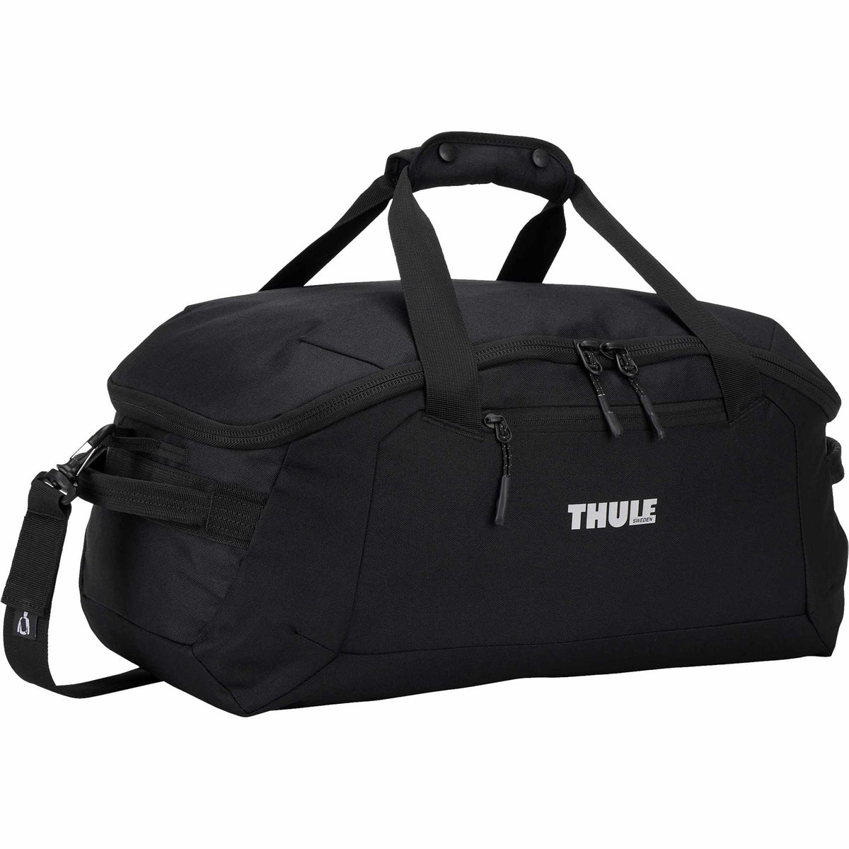 Thule Lumion Duffel Bag in Recycled Polyester, 40L Embroidery - Black - Right Angle 3