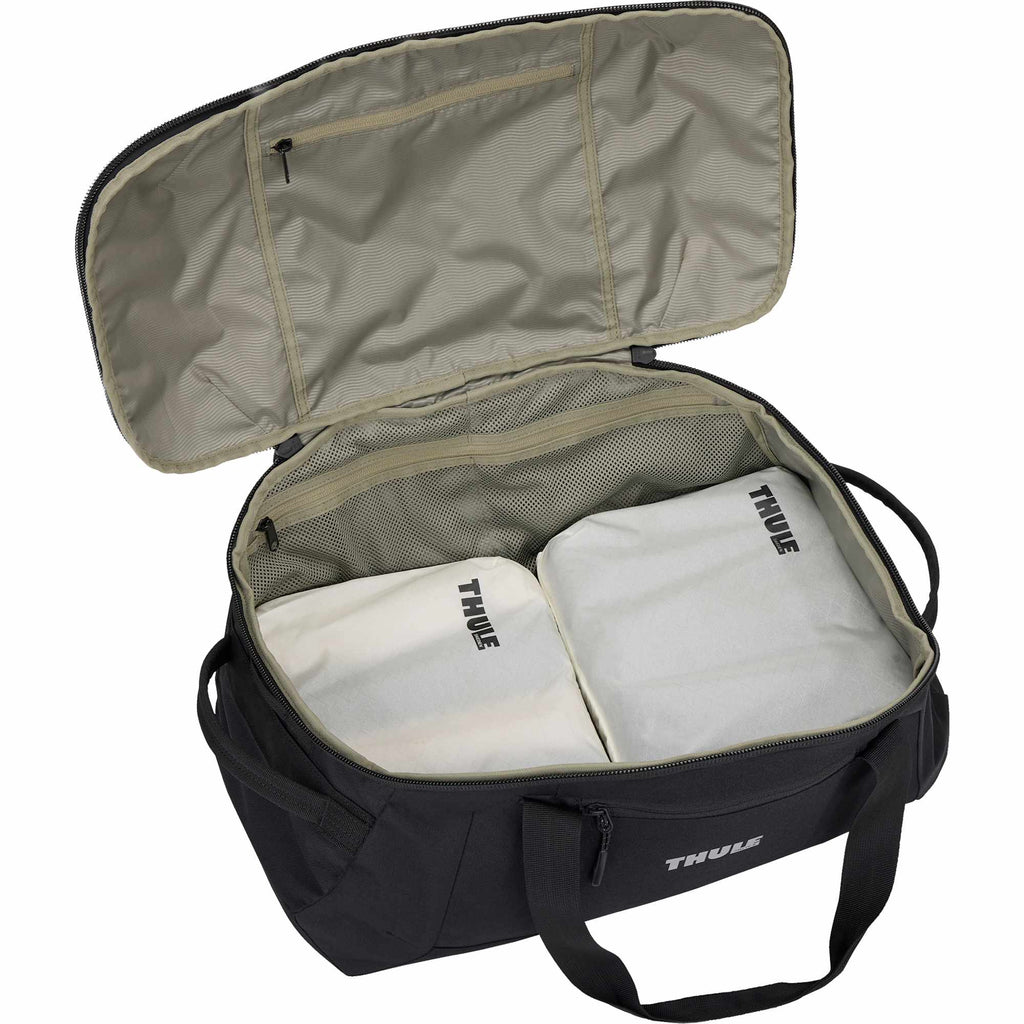 Thule Lumion Duffel Bag in Recycled Polyester, 40L Transfer - Black - Right Angle Open 2