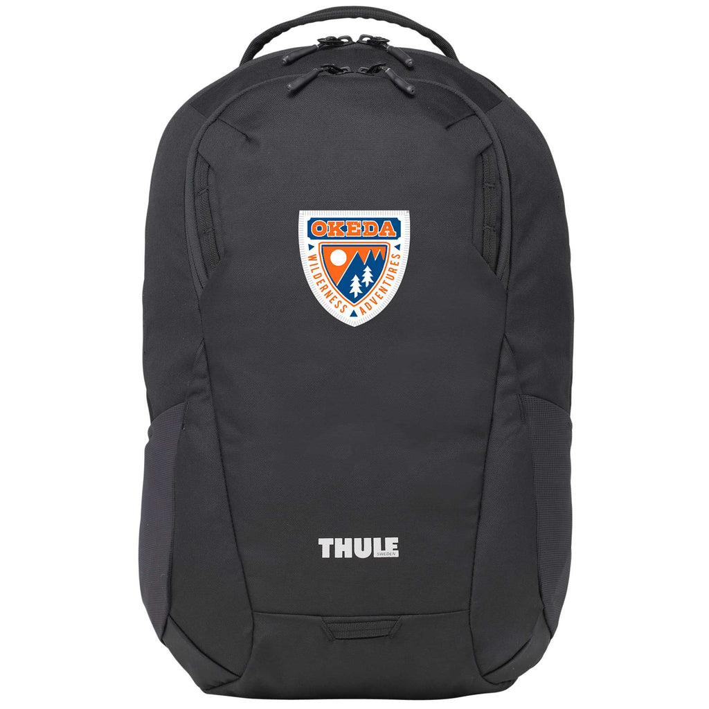 Thule Lumion Recycled Laptop Backpack, 21L Embroidery - Black - Front 2