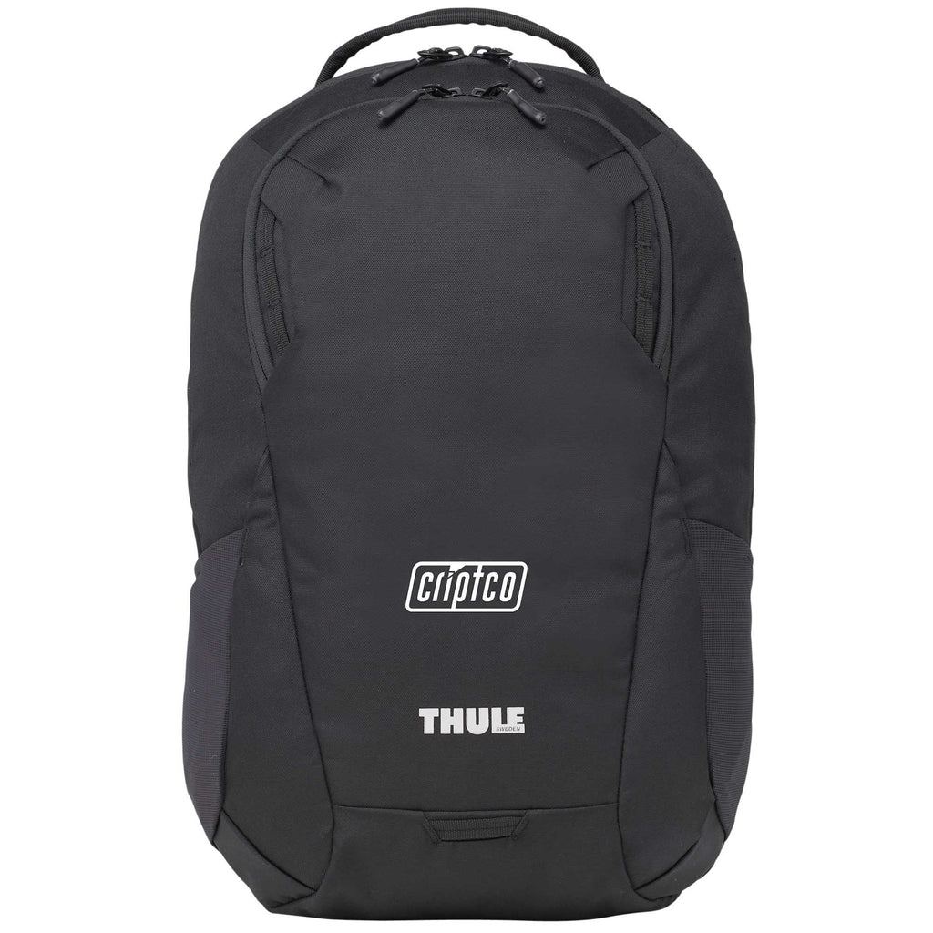 Thule Lumion Recycled Laptop Backpack, 21L Embroidery - Black - Front