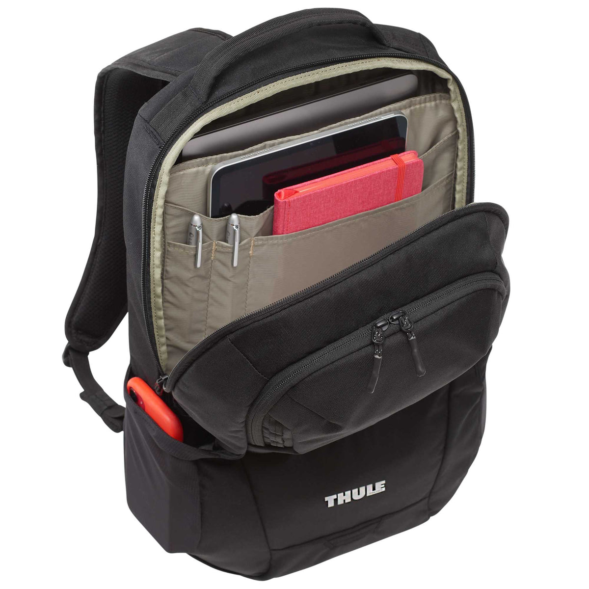 Thule Lumion Recycled Laptop Backpack, 21L Embroidery - Black - Right Angle 2