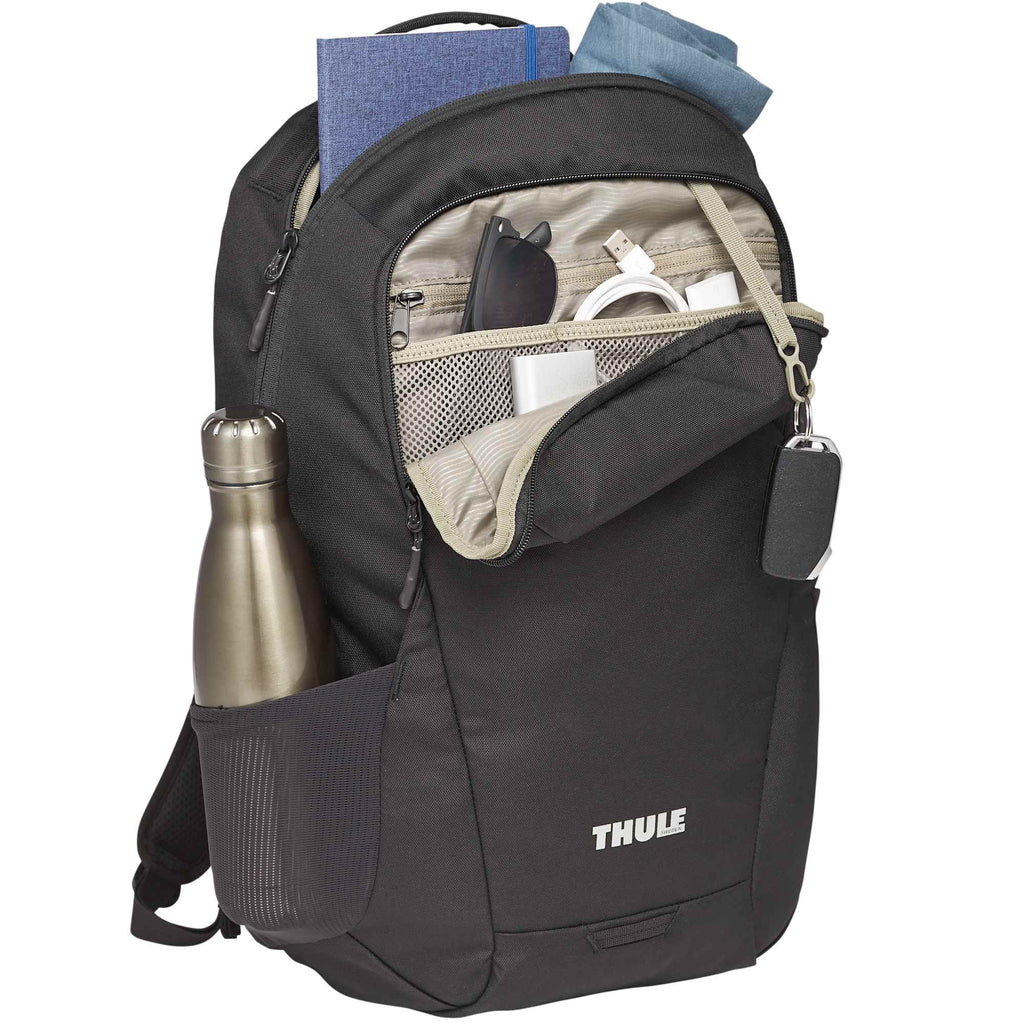 Thule Lumion Recycled Laptop Backpack, 21L Embroidery - Black - Right Angle 5