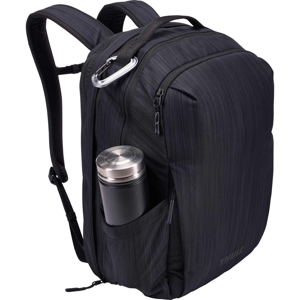 Thule Stravan Recycled Expandable Backpack, 17 Inch Embroidery - Gray - Right Angle 3
