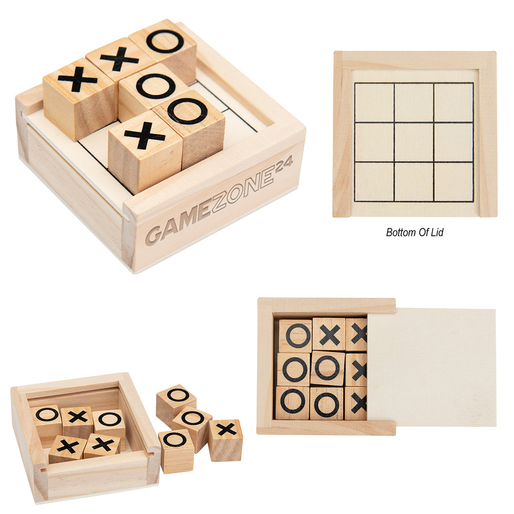 Tic-Tac-Toe Game, Mini - Natural - Laser