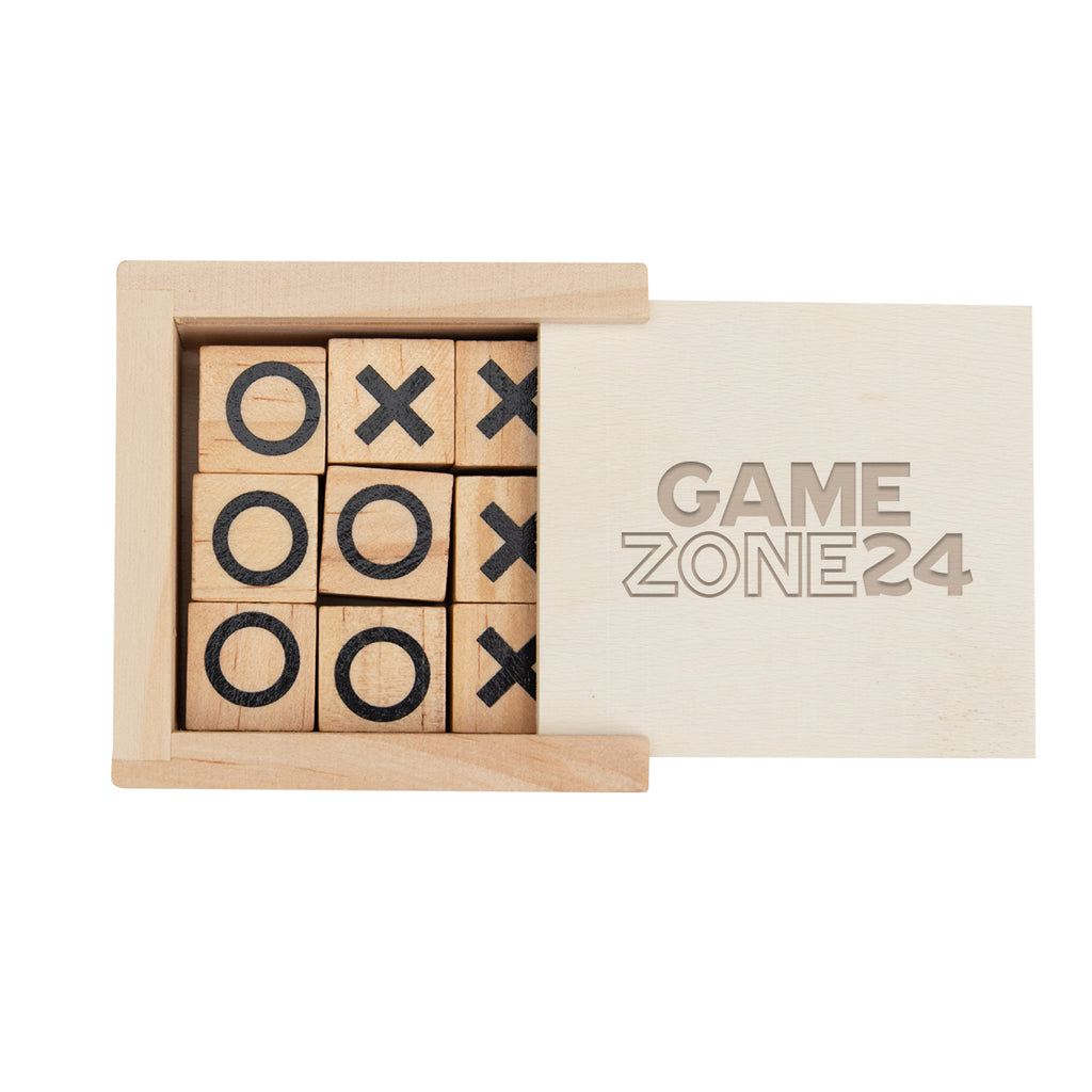 Tic-Tac-Toe Game, Mini - Natural - Optional_Laser