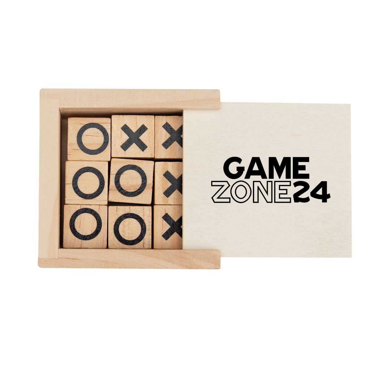 Tic-Tac-Toe Game, Mini - Natural - Optional_Silkscreen