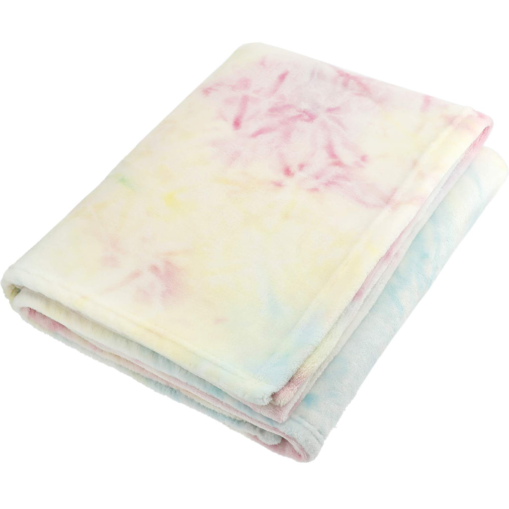 Tie Dye Flannel Fleece Blanket, 50 x 60 Inches Transfer - TIE-DYE - Angled