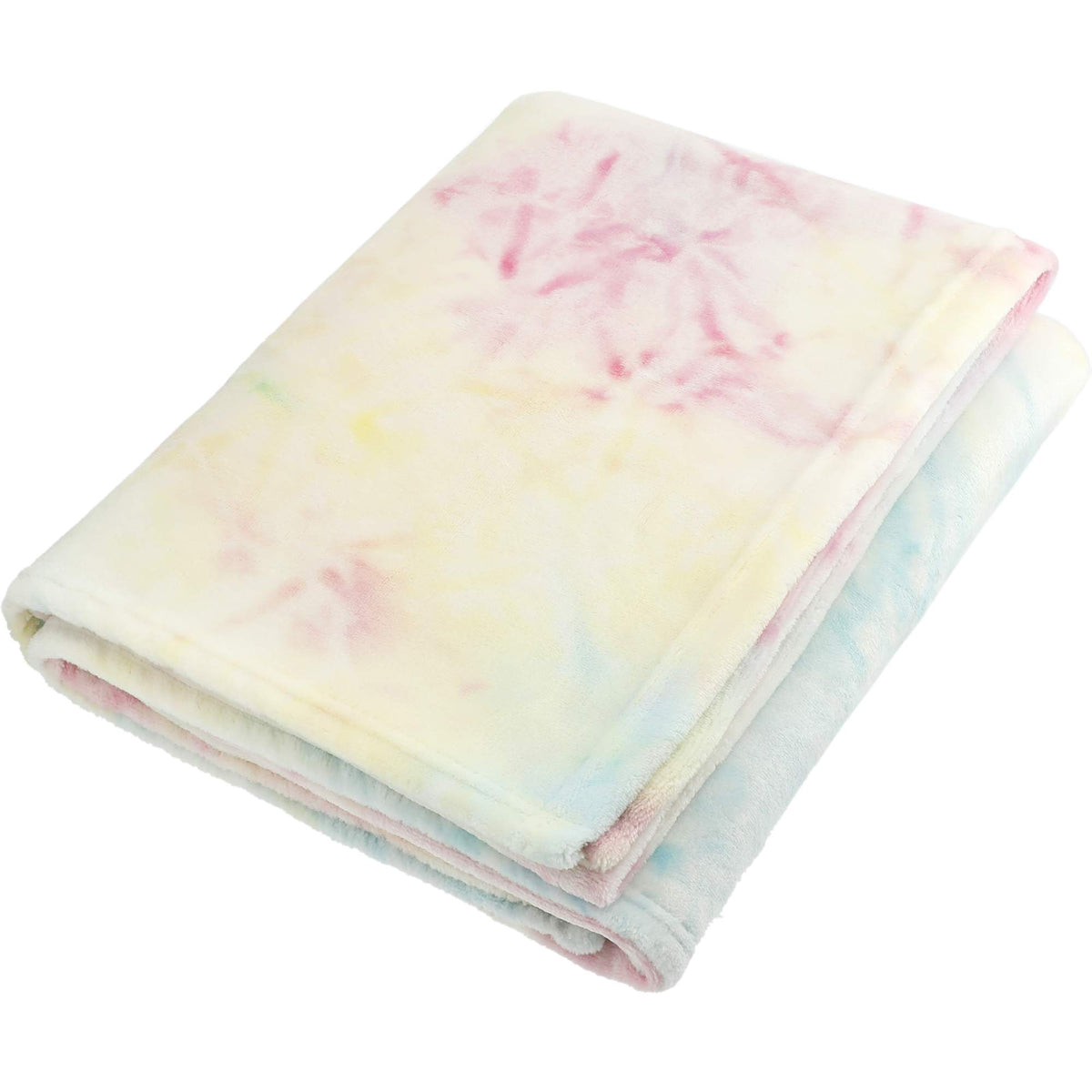 Tie Dye Flannel Fleece Blanket, 50 x 60 Inches Transfer - TIE-DYE - Angled