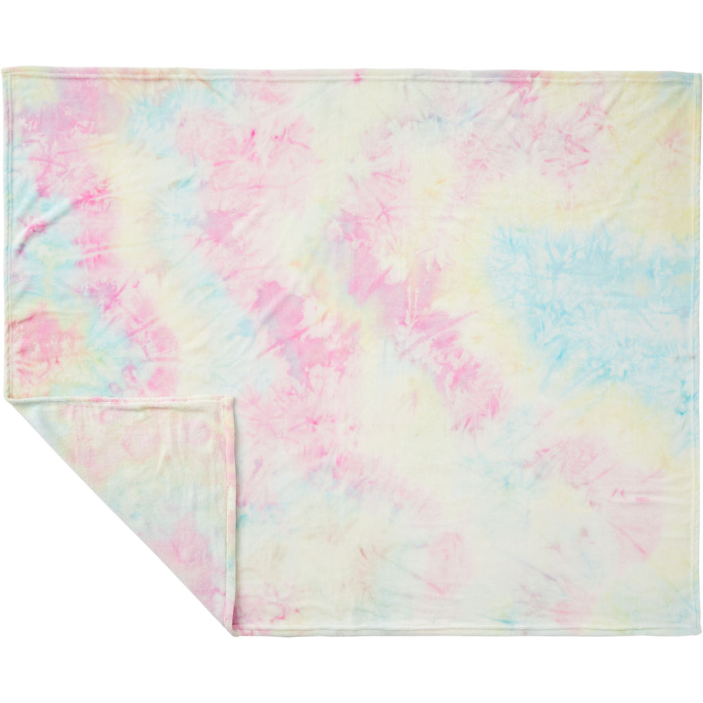Tie Dye Flannel Fleece Blanket, 50 x 60 Inches Transfer - TIE-DYE - Flat