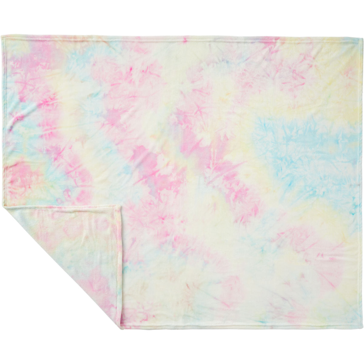 Tie Dye Flannel Fleece Blanket, 50 x 60 Inches Transfer - TIE-DYE - Flat