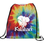 Tie Dye Pattern Drawstring Bag Full Color - Multi-Colored - Front