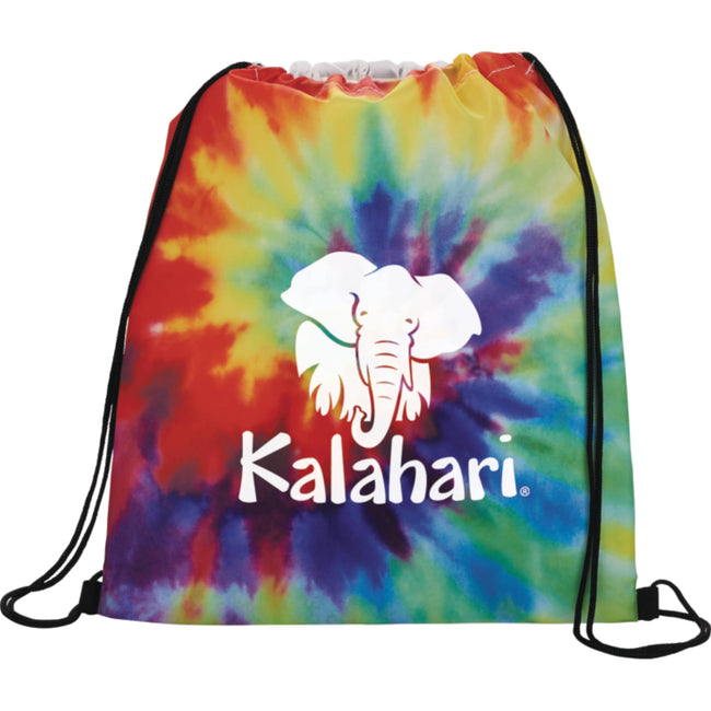 Tie Dye Pattern Drawstring Bag Full Color