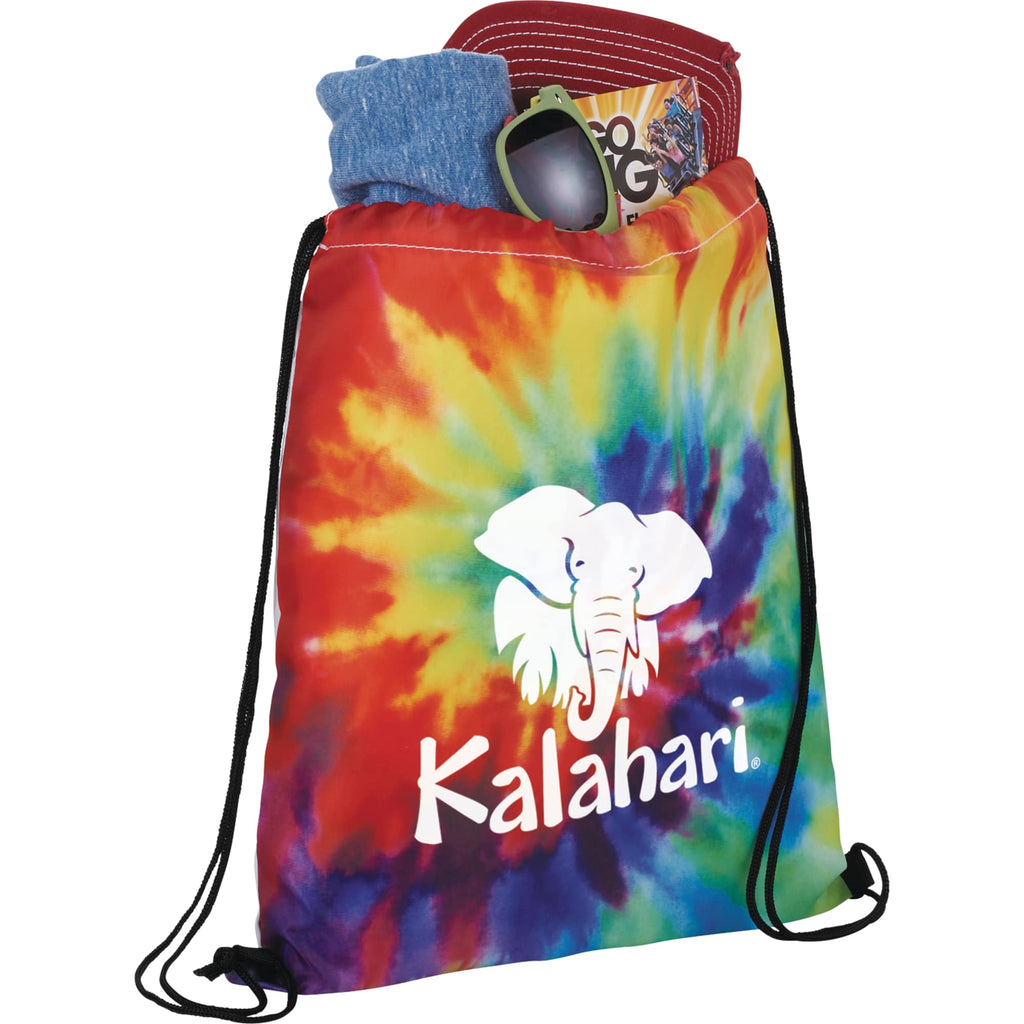 Tie Dye Pattern Drawstring Bag Full Color - Multi-Colored - Photo 2