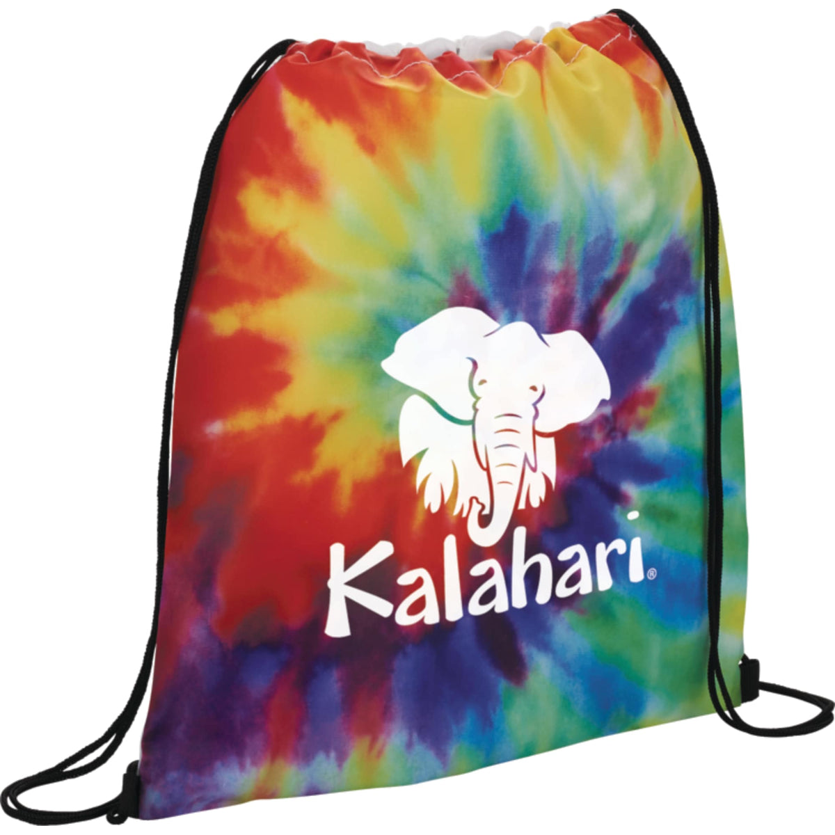 Tie Dye Pattern Drawstring Bag Full Color - Multi-Colored - Photo