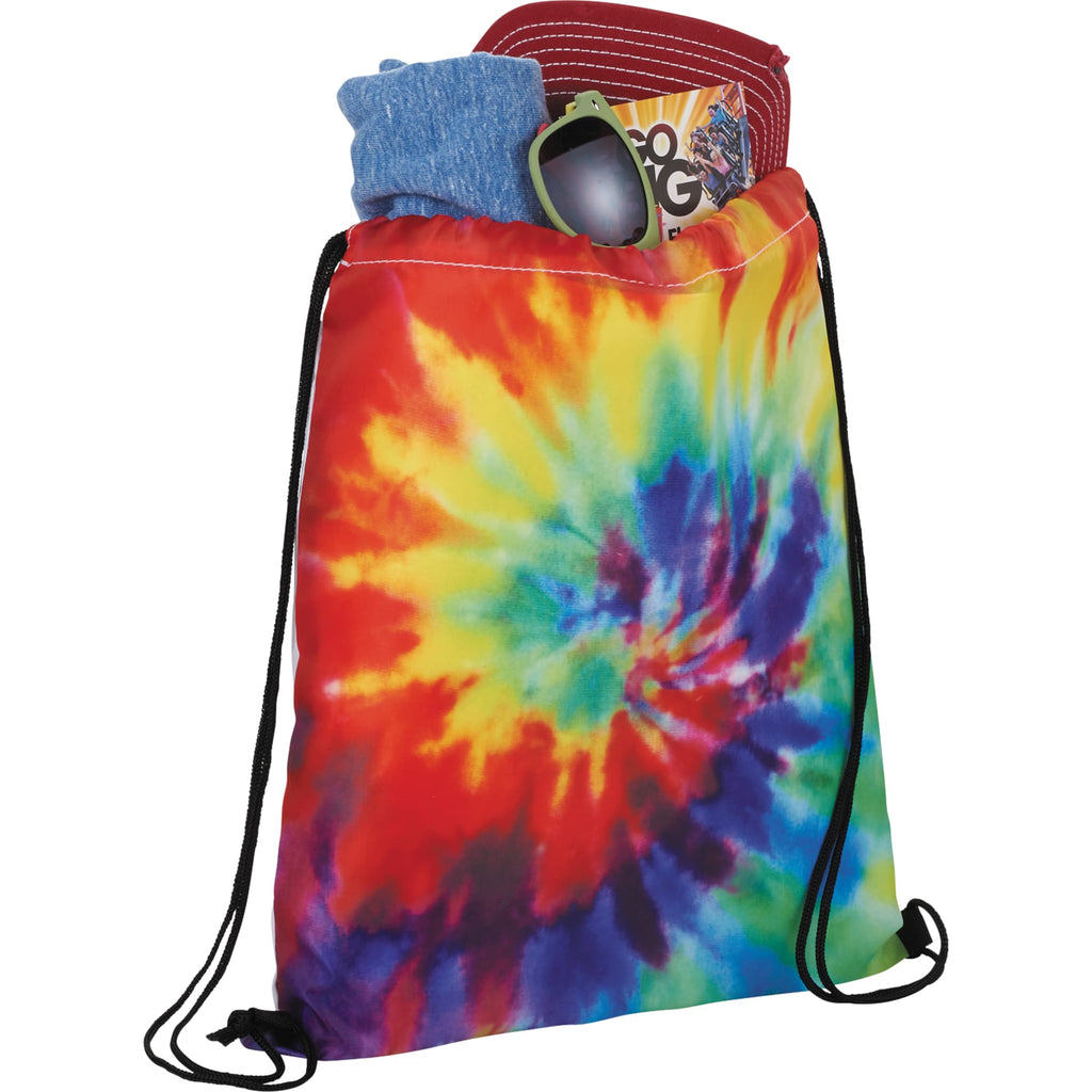 Tie Dye Pattern Drawstring Bag - Multi-Colored - Photo 4