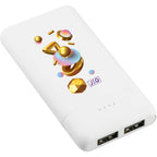 Tilt Dual Output Power Bank, 5,000 mAh - White - Angled