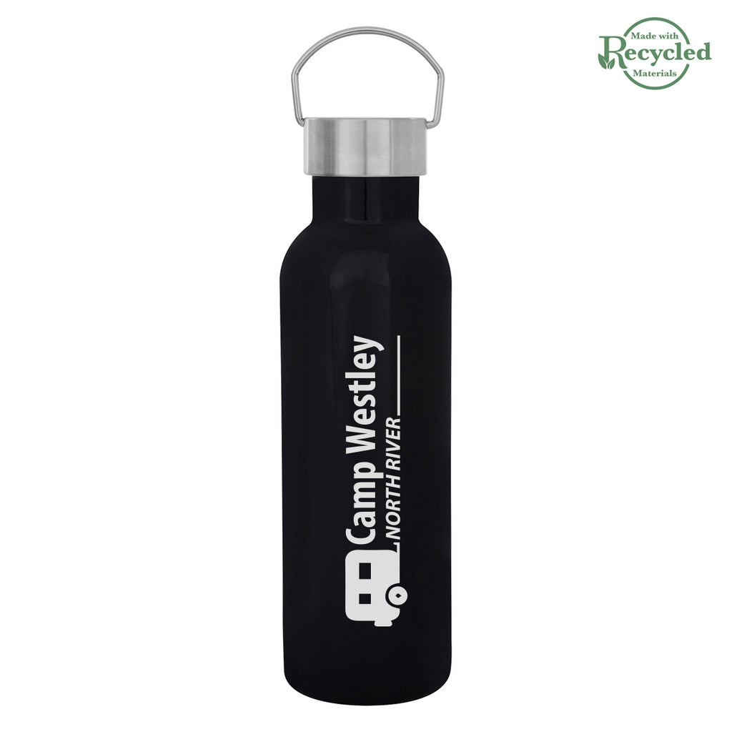 Tipton Recycled Stainless Steel Bottle, 28 oz - Black - Silk Screen