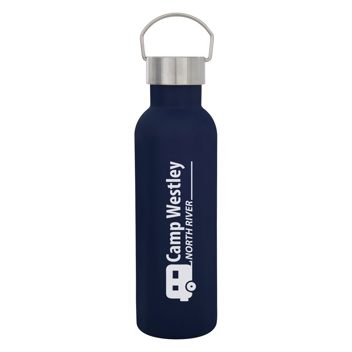 Tipton Recycled Stainless Steel Bottle, 28 oz - Navy - Silk Screen