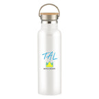 Tipton Recycled Stainless Steel Bottle with Bamboo Lid, 21 oz - Colorbrite Drinkware