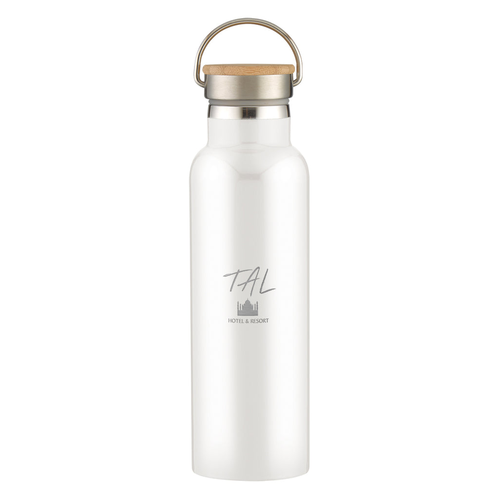 Tipton Recycled Stainless Steel Bottle with Bamboo Lid, 21 oz - Laser Engraving