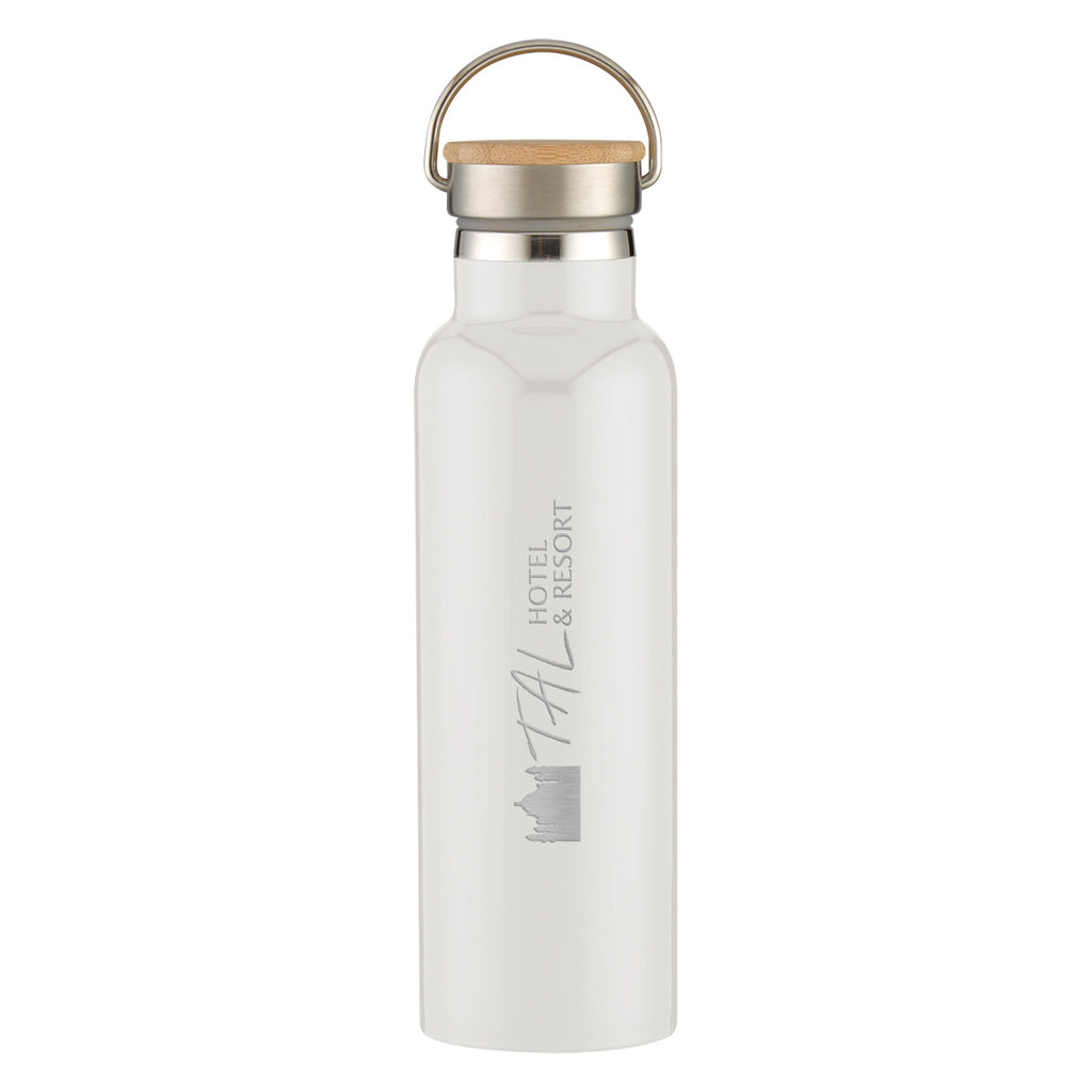 Tipton Recycled Stainless Steel Bottle with Bamboo Lid, 21 oz - Laser Engraving