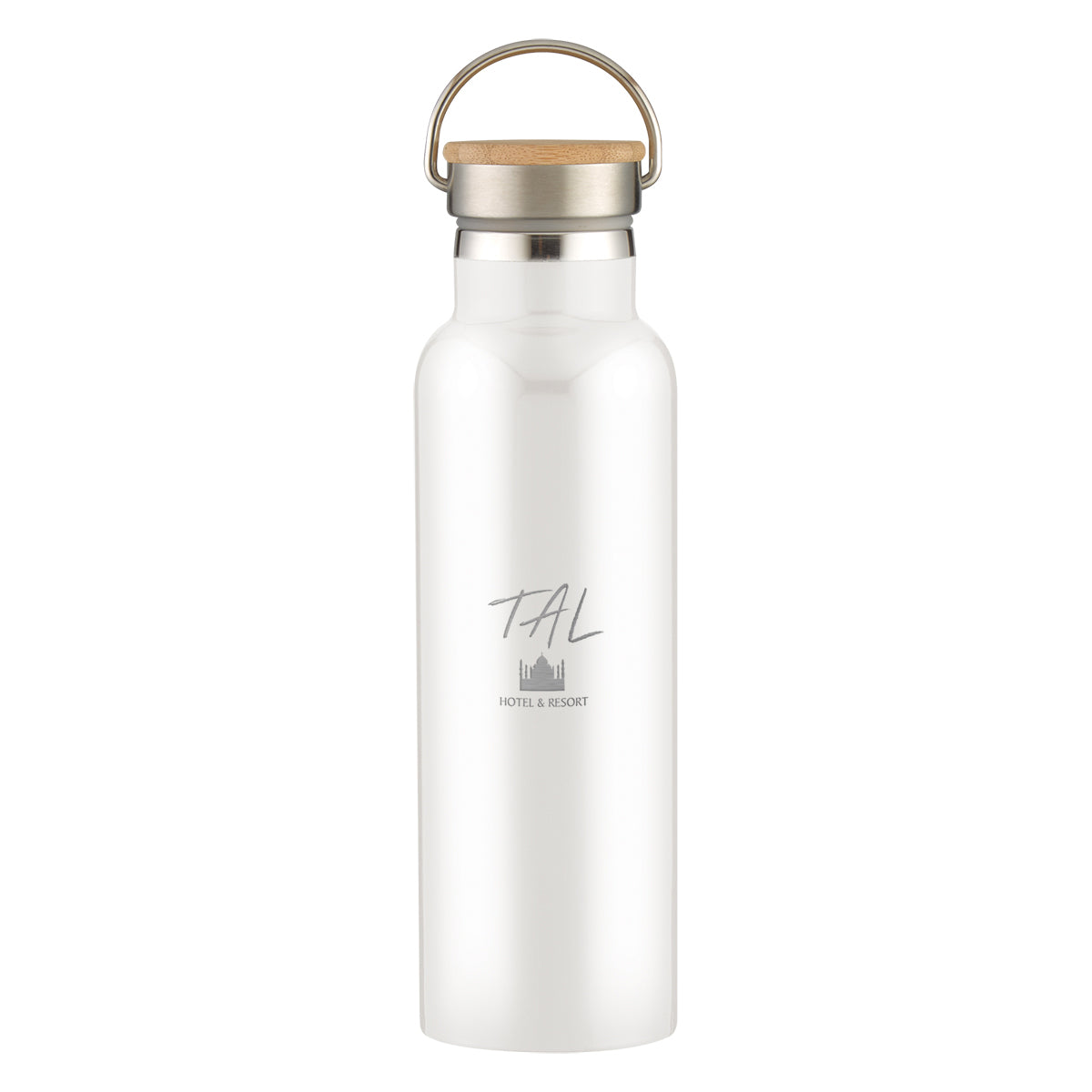 Tipton Recycled Stainless Steel Bottle with Bamboo Lid, 21 oz - Laser Engraving