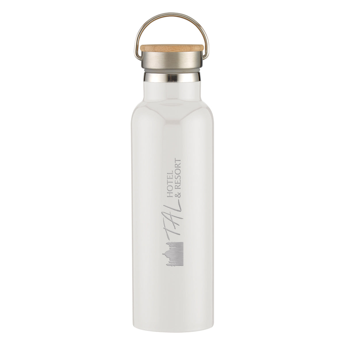 Tipton Recycled Stainless Steel Bottle with Bamboo Lid, 21 oz - Laser Engraving