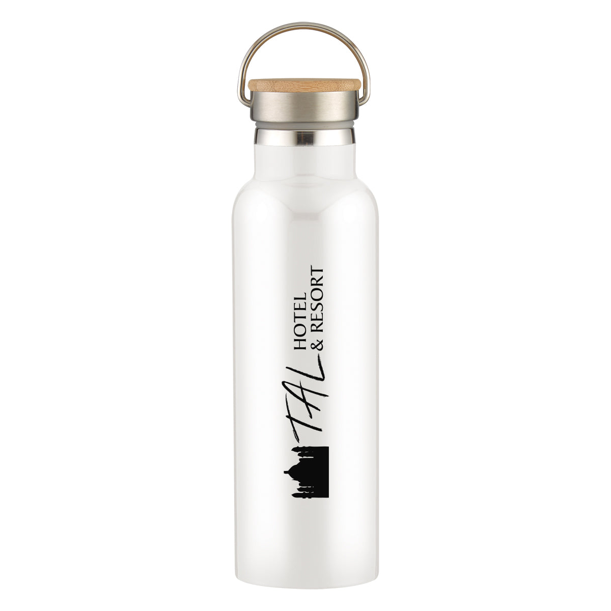 Tipton Recycled Stainless Steel Bottle with Bamboo Lid, 21 oz - Silk Screen