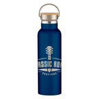 Tipton Stainless Steel Bottle with Bamboo Lid, Laser Engraved, 21 oz - Navy - Laser
