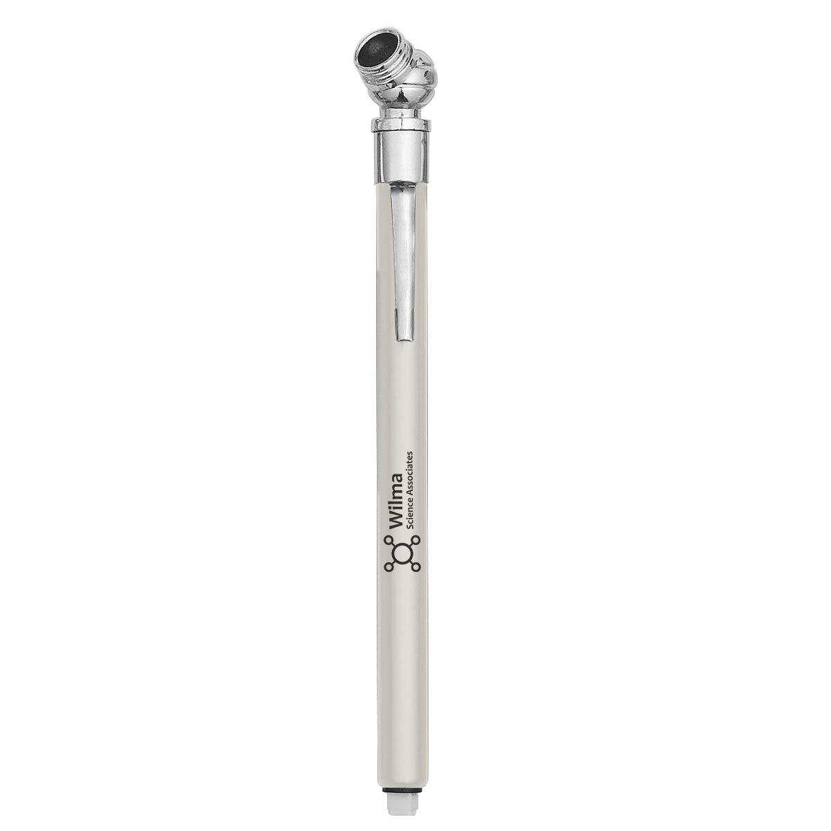 Tire Gauge on a Clip - Silver - Laser Engraving with Optional Black Oxidation