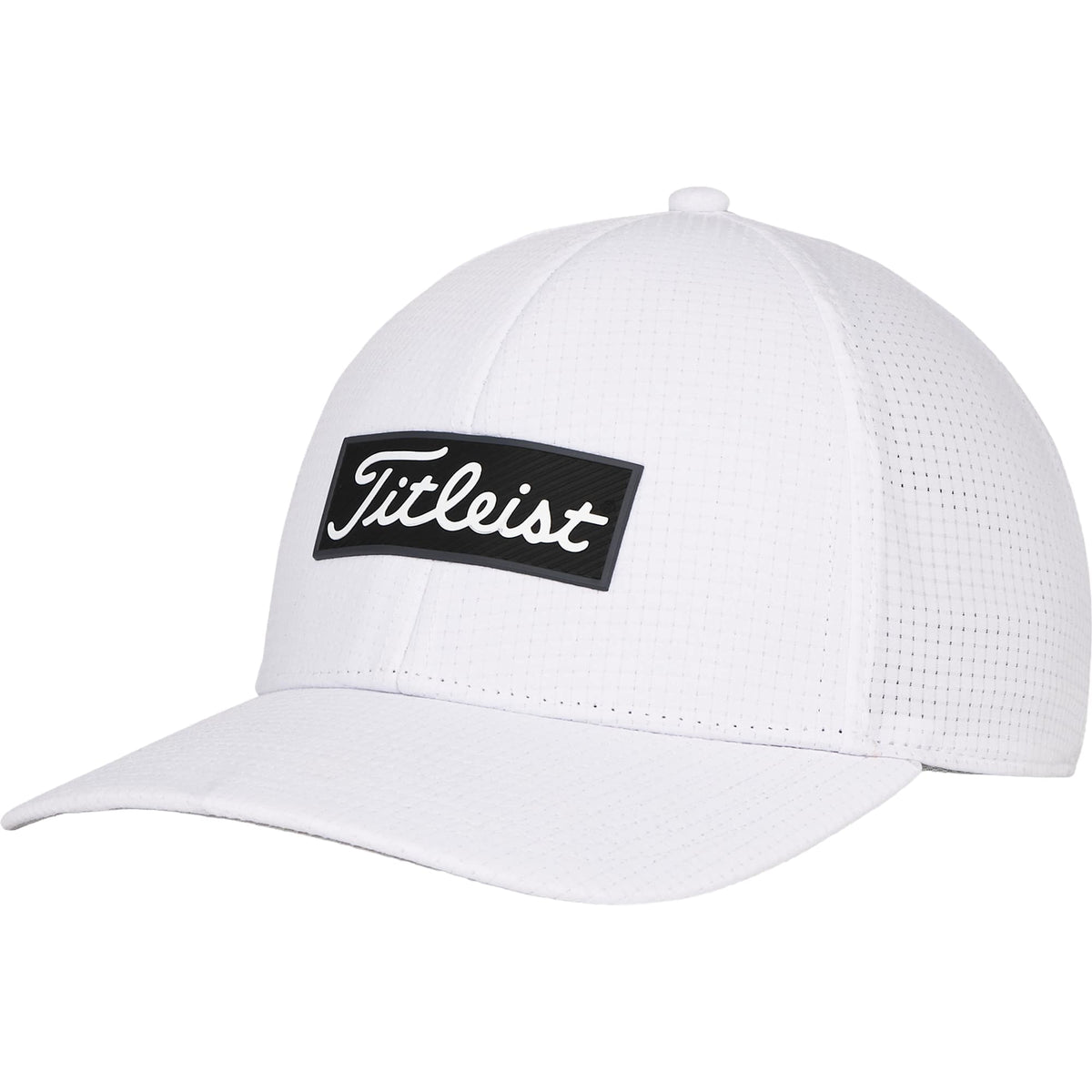 Titleist Oceanside Perforated Golf Hat Embroidery - White/Black - Right Angle