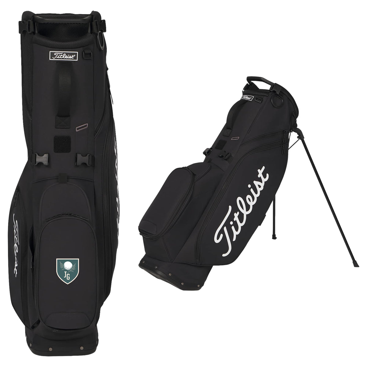Titleist Players S4 Lightweight Golf Stand Bag Embroidery - Black - Front Default