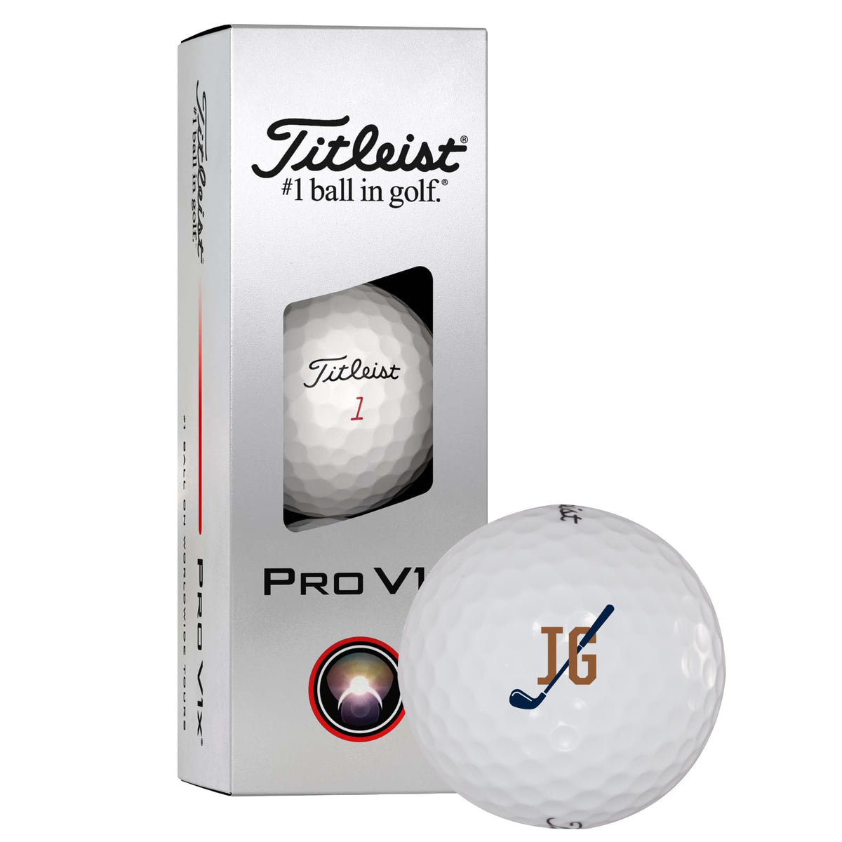 Titleist Pro V1x Golf Balls with Higher Flight, 3 Pack - White - Right Angle Packaging
