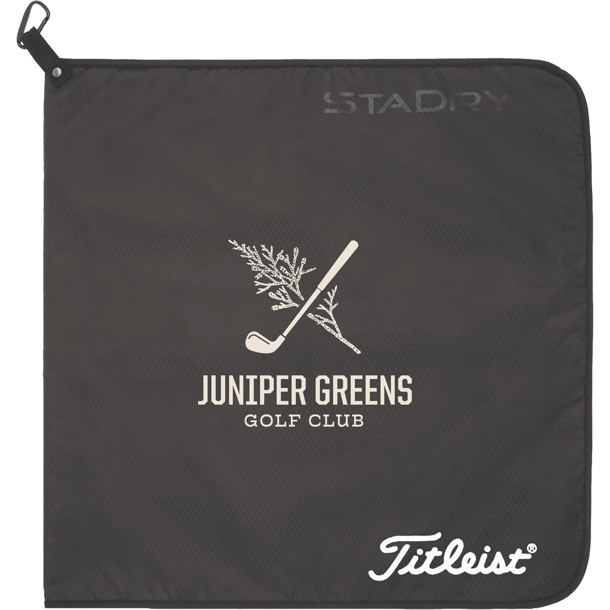 Titleist StaDry Golf Towel with Microfiber Interior, 20 x 20 Inches Transfer - Black - Photo