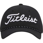 Titleist Tour Breezer Golf Hat with Rope Detail Embroidery - Black/White - Front