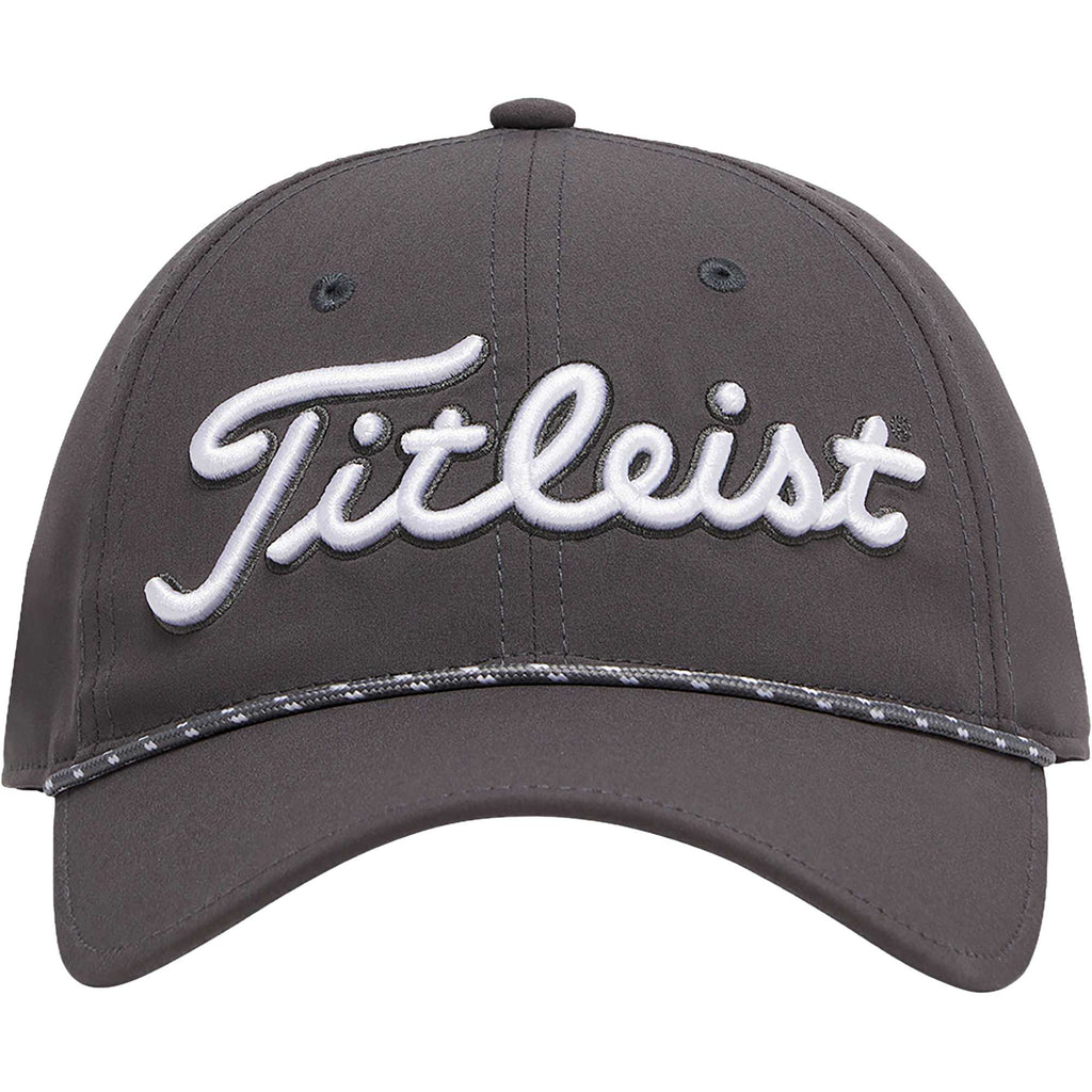 Titleist Tour Breezer Golf Hat with Rope Detail Embroidery - Charcoal/White - Photo 4